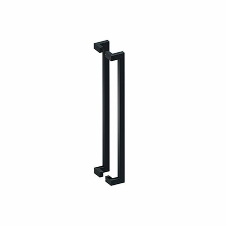 DELTANA 36in Back to Back Modern Offset Door Pulls Black Finish SSPOBB36U19